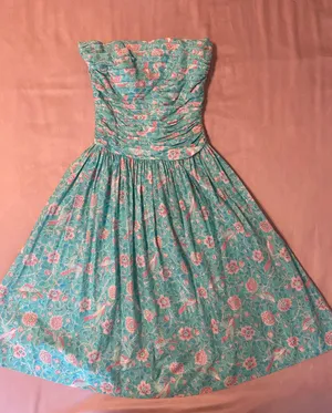 Vintage Strapless Dress Blue Size 2 thumbnail 7