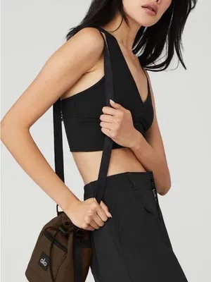 Alo Yoga Crossbody Bucket Bag in Expreso Brown Nylon thumbnail 1