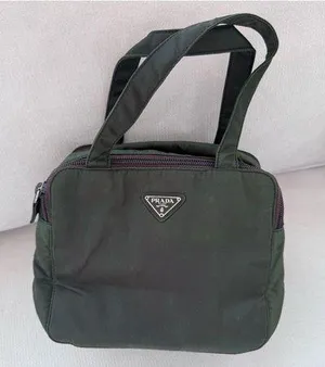 Prada Dark Green Nylon Toiletry Bag thumbnail 1