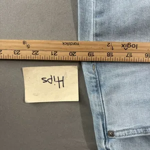 Gap Kick Fit Cropped Jeans Size 14 32 Light Blue Stretch Denim Boho Chic Raw Hem thumbnail 9