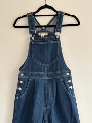 NWT Madewell Wide Leg Denim Overalls Dark Wash thumbnail 3