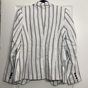 A New Day Blue & white White Linen Pinstripe Blazer thumbnail 3