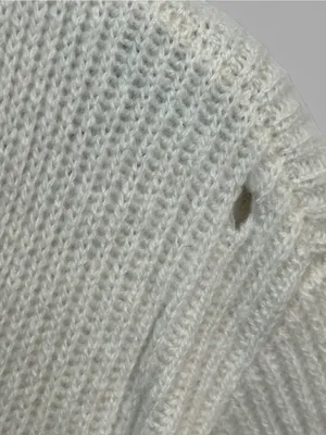Madewell Wool Cashmere Scoop Neck Ribbed Sweater Ivory Size M AS IS thumbnail 8