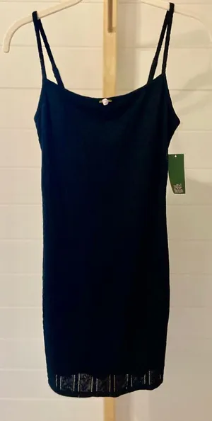 Women's Rosette Lace Slip Mini Bodycon Dress - Wild Fable‎ Black Size S thumbnail 1
