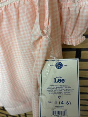 Lee pink and white sleep shirt set size small thumbnail 6