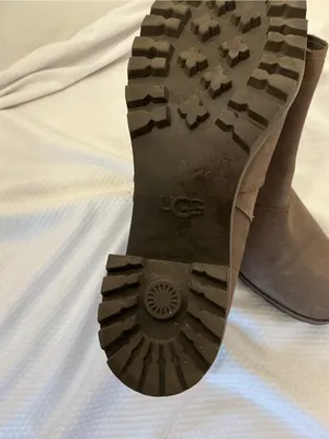UGG Taupe Suede Chelsea Block Heel Ankle Boots thumbnail 2