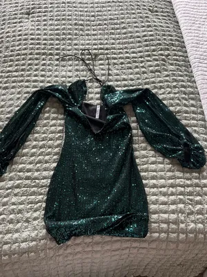 Lucy in the Sky Green Sequin Long-Sleeve Mini Dress thumbnail 4