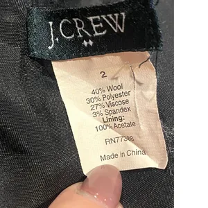 J. Crew Madeline Ruffle Collar Wool Short Sleeve Dress Pockets Side Zip 2 Black thumbnail 6
