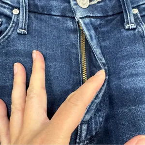 Mother High Waisted Ankle Fray Jeans Womens 24 Raw Hem Skinny Blue Denim Fall thumbnail 7