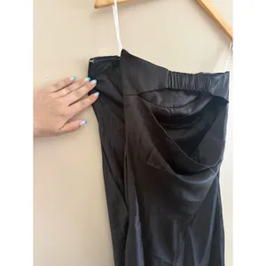 Lulus Exquisite Shine Black Satin Rhinestone Strapless Maxi Dress Size Small NWT thumbnail 10