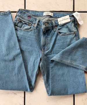 Abercrombie Jeans Mid-Rise Straight Short 90s 28 thumbnail 1