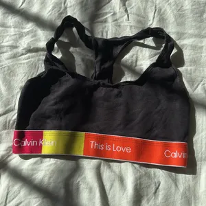 Calvin Klein Womens Size Medium This is Love Black Colorblock Bralette PRIDE thumbnail 3