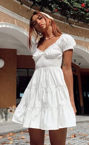 Princess Polly Daniela Mini Dress in White Size 4 thumbnail 1