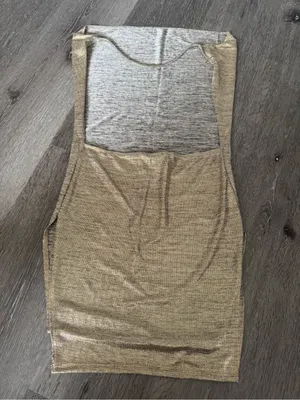 Gold Metallic Backless Halter Dress (S) thumbnail 3