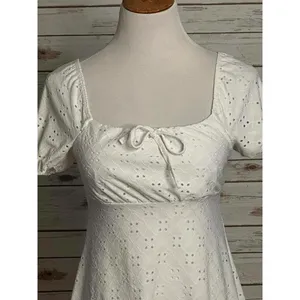 glitter girl cottagecore coquette milkmaid white eyelet babydoll dress Size 10 thumbnail 2