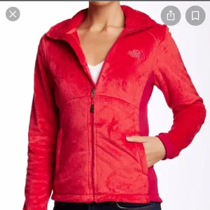 The North Face Size Small Tech Orange Pink Womens Ositio Fluffy‎ Fleece Jacket thumbnail 1