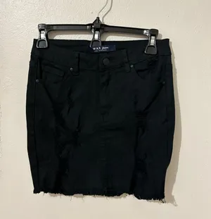 Black Jean mini skirt thumbnail 1