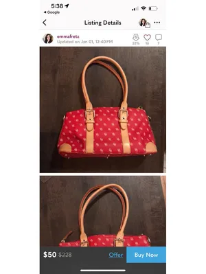 Dooney & Bourke Burning Red W/ Ivory Initials Dome Satchel thumbnail 8