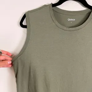 Quince Women Olive Green Cotton Modal Muscle Tank Top‎ Size L JDAVN01 thumbnail 3