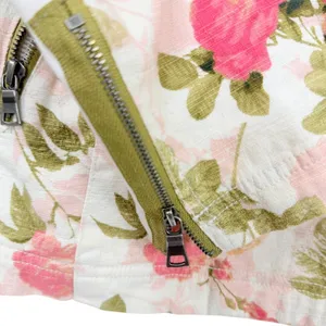Lane Bryant Floral‎ Moto Jacket Asymmetrical Zip Up Pockets White Pink Size 16 thumbnail 12