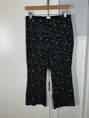 Maeve Anthropologie The Margot Kick Flare Cropped Pants Floral Women’s Small‎ thumbnail 2