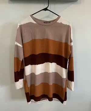 Bom Bom Tri Color Striped Tunic Multiple thumbnail 1