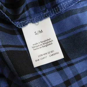 NWT!! WEWOREWHAT Boyfriend Shirt Plaid Navy Blue Collared Oversized Small Medium thumbnail 11