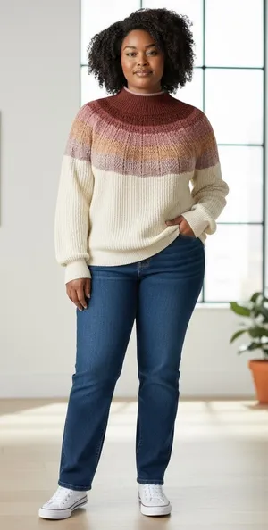 Maurice's Women's XXL Plus Size Ombré Mockneck Pullover Sweater Cozy Fall Chic thumbnail 1