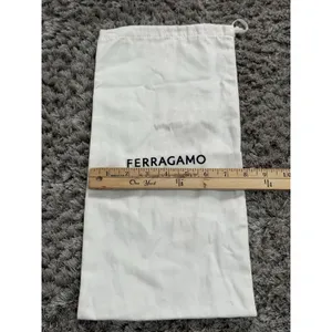 Single Salvatore Ferragamo Off White Canvas Storage Dustbag Cover 16x8 thumbnail 7