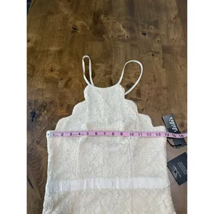NWT‎ Lulus Bridal Zenith ivory cream Lace Halter Neck Formal Maxi Dress size S thumbnail 9