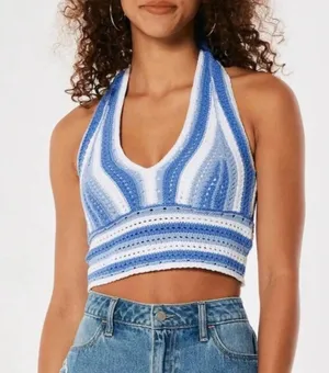 Hollister Striped Crotchet Halter Top thumbnail 1