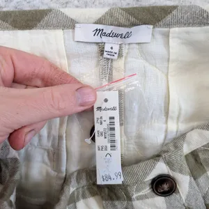Madewell‎ Quilted Flannel Mini Skirt Gingham Checkered Side Button NH136 Size 4 thumbnail 3