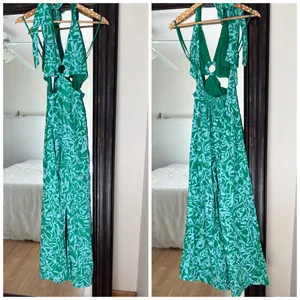 Free People Kira Cutout Jumpsuit - Green Blue thumbnail 2