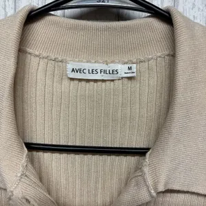 Womens Size M Avec Les Filles Knit Polo Top EUC thumbnail 2