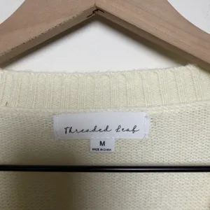 Threaded Leaf Women Patchwork Sweater M Cream Pink Heart Cable Knit‎ Coquette thumbnail 3