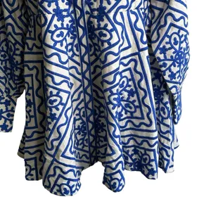 Sézane NWT Alizia Dress Sz 38 Linen Cotton Blend Texuted Embroidered thumbnail 10