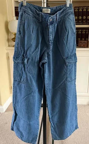 Universal Thread Women's Wide Leg Cargo Pants Blue Size 10 thumbnail 1