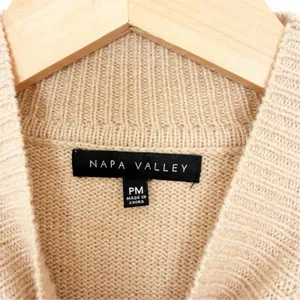 Napa Valley Gold Sparkly Cable Knit Mock Neck Sweater Sz PM thumbnail 3