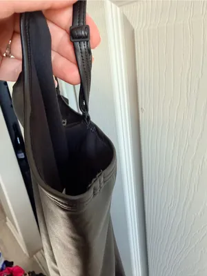 Aerie Offline Black Faux Leather Jumpsuit thumbnail 9