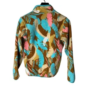 Patagonia Synchilla Brown Feather Dance Snap-T Pullover Women’s size XS thumbnail 2