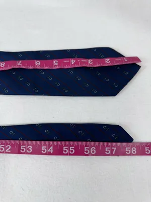 Vintage Charles Jourdan Paris Silk Tie Blue Office Luxury Designer Neck Tie thumbnail 7