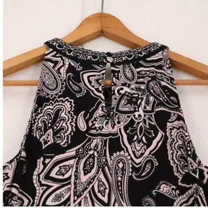 INC Paisley Sleeveless Maxi Dress Womens‎ Size M Black Pink Boho Vacation Resort thumbnail 5