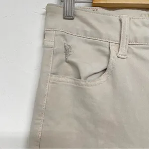 American Eagle Tan Distressed Skinny High Rise Jeans Womens 10 Denim Zip Fly thumbnail 5