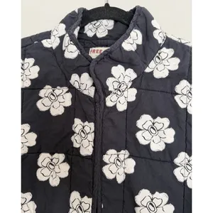 Free People Chloe Floral Quilted Jacket Night Blooms Women's Size Small thumbnail 3
