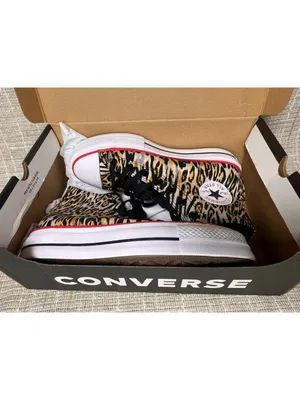Chuck Taylor CONVERSE All Star Lift Platform Leopard High Top Sneakers US 8.5 thumbnail 9