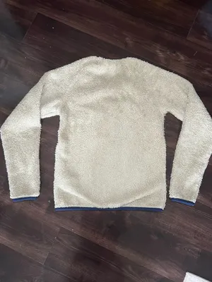 Patagonia Men’s Tan/ Navy Los Gatos Teddy Fleece Crew Neck Size XS thumbnail 3