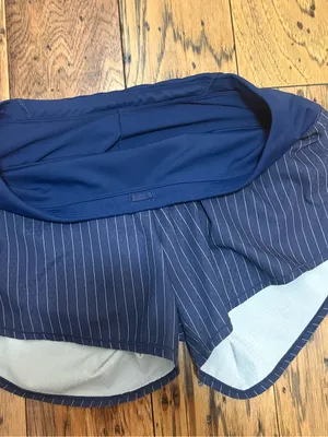 Oiselle Navy Pinstripe Women’s Athletic Shorts thumbnail 4