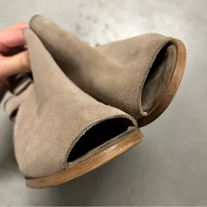 Peppy Peeptoe Ankle Booties in Tan Beige Size 6 EUC thumbnail 2