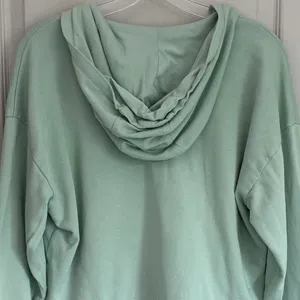 Sweaty Betty Restful After Class Hoodie Sage Green V-Neck Thumbhole Sweatshirt S thumbnail 10