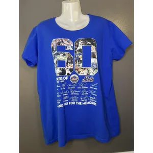 New York Mets Shirt Womens XL Blue MLB Baseball 60 Years Anniversary Gildan Tee thumbnail 3